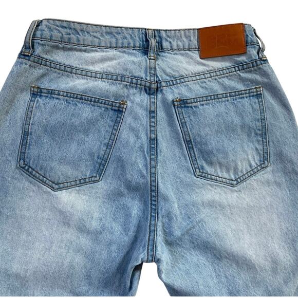 PP Denim Fairmount Straight Leg Jean Light Wash‎ Blue Ripped Knee Jeans 6 - Picture 11 of 15